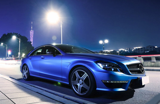 Matte Metallic Deep Sea Blue Car Wrap Film ความชื้น - หลักฐานความหนา 4.8MIL