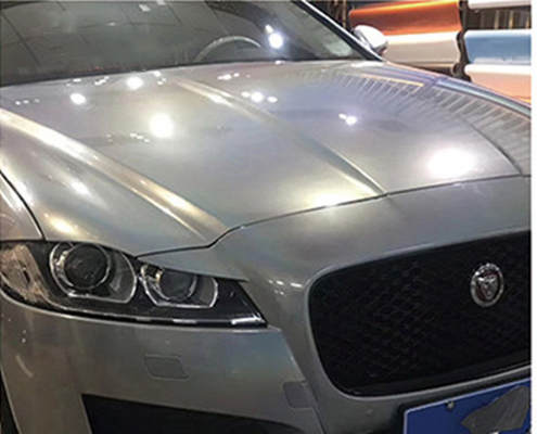 Matte Gold Laser Grey Glitter Car Wrap Air Release ไม่ซีดจาง 140gsm