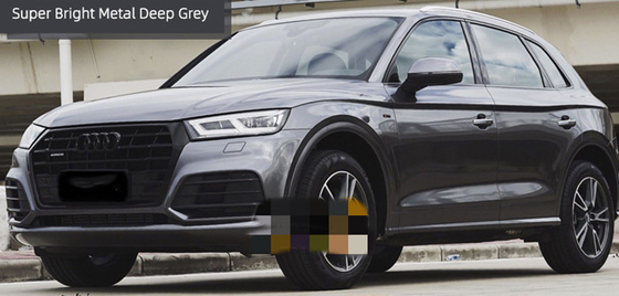4.8MIL Car Gloss สีเทาเข้ม Vinyl Wrap กาวอะคริลิคใสถอดได้