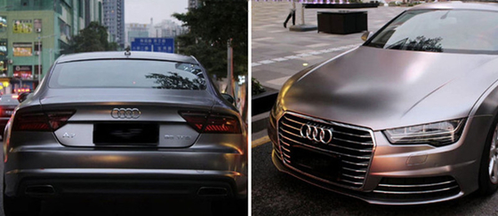 140gsm Matte Car Vinyl Wrap Electro Optical Metal Battle ฟิล์มห่อรถยนต์สีเทา
