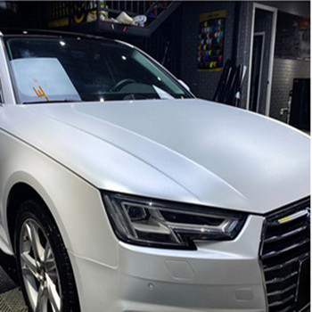 Audi Electro Optic เมทัลลิกฟิล์มห่อรถสีขาว Air Release Slideable