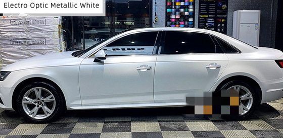 Audi Electro Optic เมทัลลิกฟิล์มห่อรถสีขาว Air Release Slideable