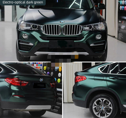 SGS Dark Green Vinyl Wrap Bubble Free Car Wrap ทนต่อการขีดข่วน