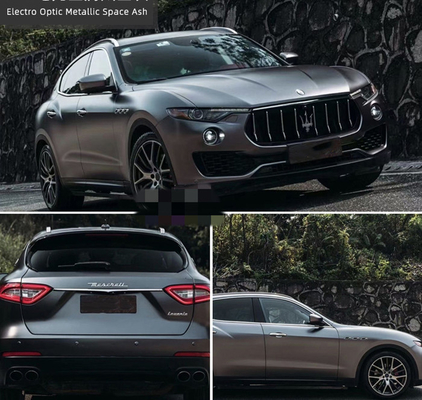 140gsm Matte Car Vinyl Wrap PET Air Release Swipeable Electro Optic Metallic Space Ash ฟิล์มห่ออัตโนมัติ