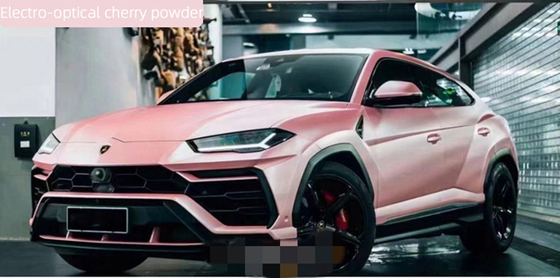 30µm Matte Car Vinyl Wrap ฟองที่ถอดออกได้ฟรี Electro Oprical Cherry Powder