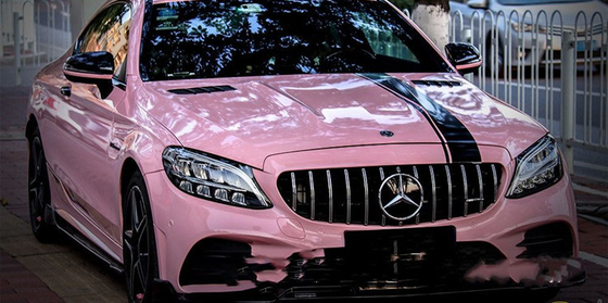 High เงา Peach Pink รถ ห่อ รถห่อไวนิลม้วน 1.27m กว้าง SGS