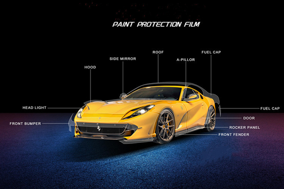 ฟิล์มปกป้องสีรถยนต์เคลือบด้าน 8MIL เคลือบ pPF สำหรับรถยนต์