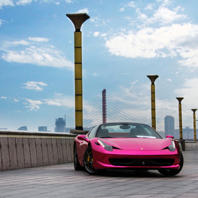 บับเบิ้ลฟรีความชื้น Proof Pink Chrome Car Vinyl Wrap Mirror Effect