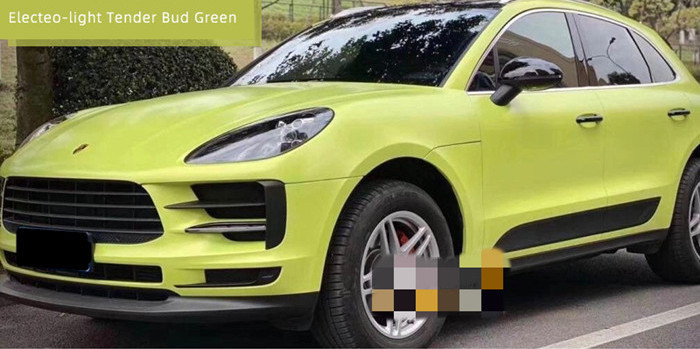 PET Swipeable 60µM Light Bud Green Car Vinyl Wrap กาวอะคริลิกใสแบบถอดได้
